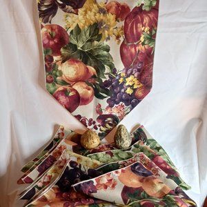 Fall Linen Table Runner and Placemats